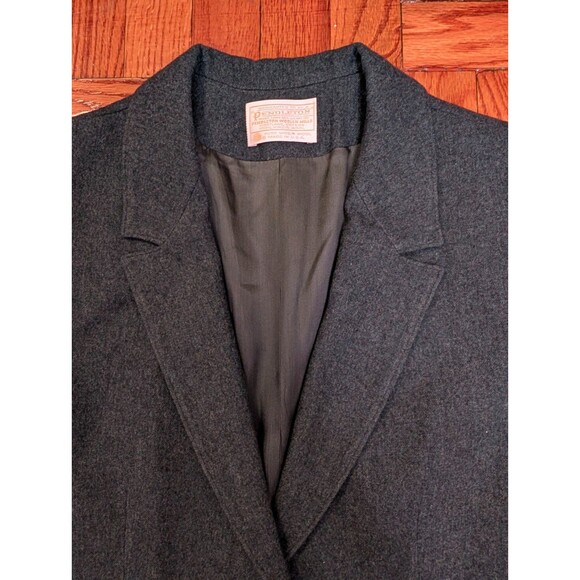 Vintage Pendleton Dark Grey Blazer Jacket Size 8 100% Virgin Wool - Picture 2 of 9